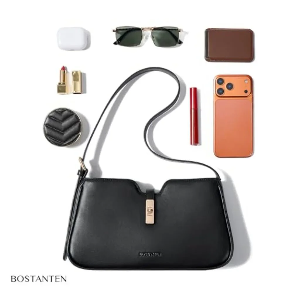 Vegan Leather Hobo Shoulder Bag with Adjustable Strap, 12